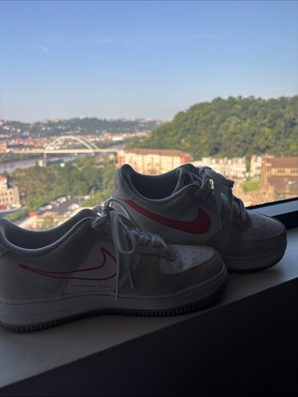 Nike AIR Women’s White Sneakers with Orange Swoosh